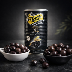 Tatlı Siyah Zeytin Az Tuzlu XL (201–230) – Teneke Ambalaj