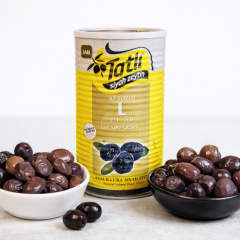 Tatlı Siyah Zeytin Az Tuzlu L (231-260) – Doğal Salamura Teneke